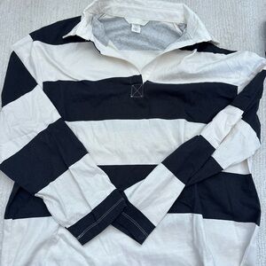 H&M Cream and Gray Shirt